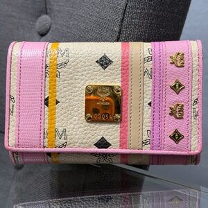 MCM multicolor Wallet with Gold Accents